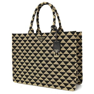 Prada tote Symbole embroidered bag Tan Black